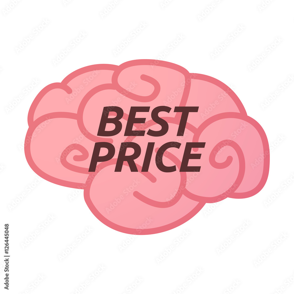 Isolated brain icon with the text BEST PRICE Isolated brain icon with the text BEST PRICE