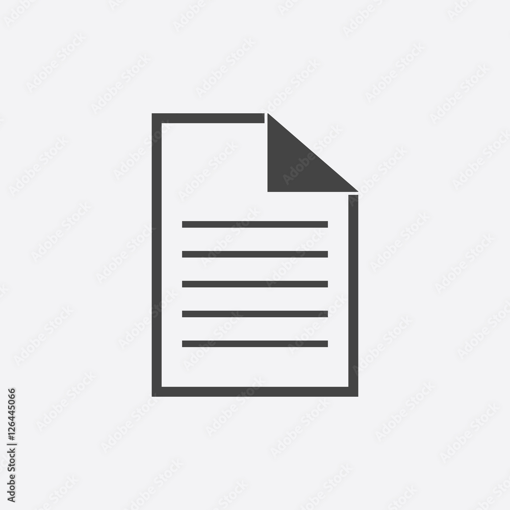 Document icon vector flat illustration. Isolated documents symbol. Paper page graphic design pictogram Document icon vector flat illustration. Isolated documents symbol. Paper page graphic design pictogram