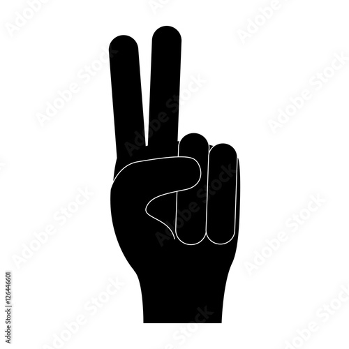 counting two fingers up hand gesture icon image vector illustration design 