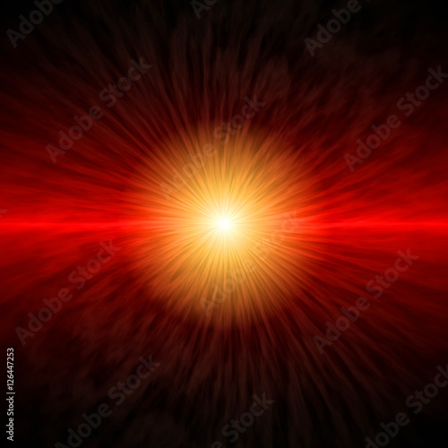 illustration of a bright flash the big bang, abstraction