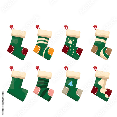 vector cartoon cute christmas stocking