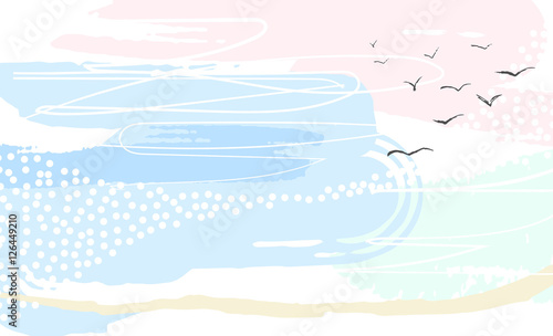 Creative pastel color background with retro sky design