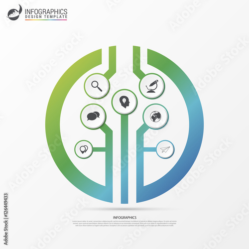 Technology connection concept. Infographic design template. Vector