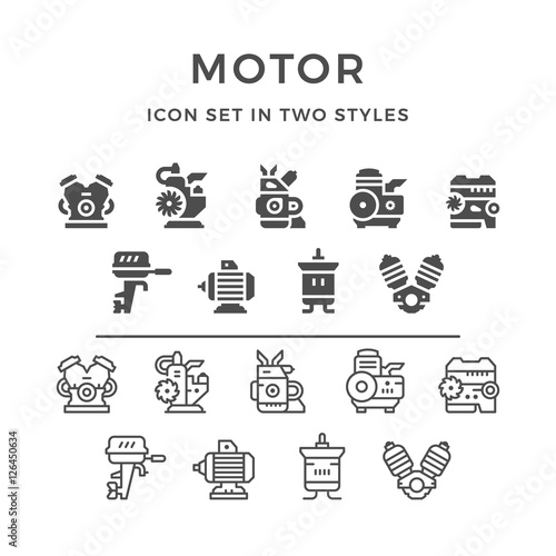 Set icons of motor and engine