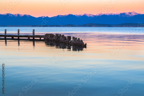 Flathead Lake Dock at Sunset