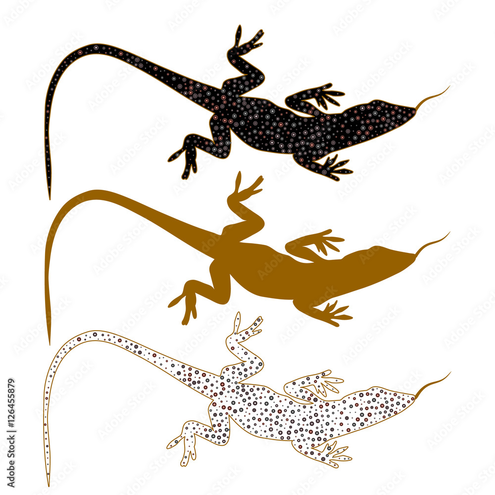 Abstract image of Sand lizard agilis. Logo set. Abstract image of Sand lizard agilis. Logo set.