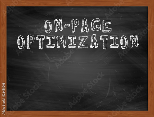 ONPAGE OPTIMIZATION handwritten text on black chalkboard