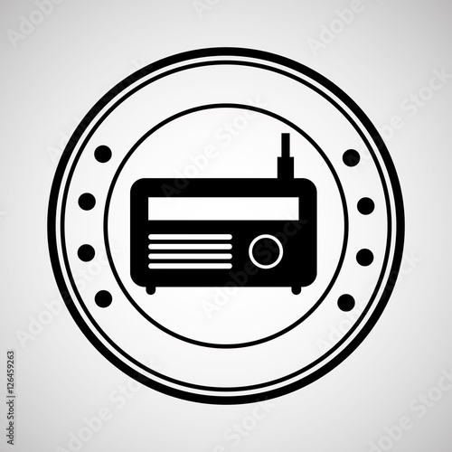 icon radio news sound design graphic vector illustration eps 10