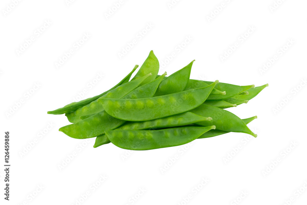 Snow peas isolated on white background.. Snow peas isolated on white background..