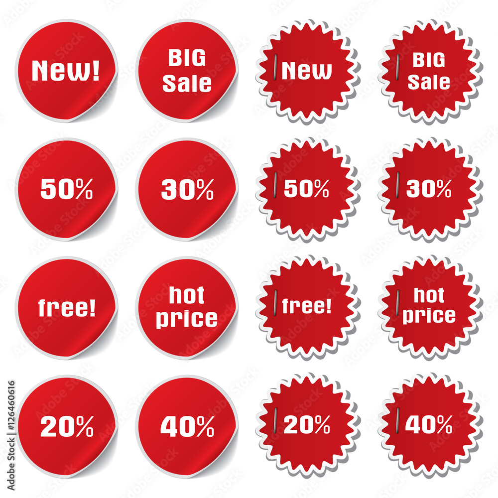 vector set of discount and sale stickers and labels vector set of discount and sale stickers and labels