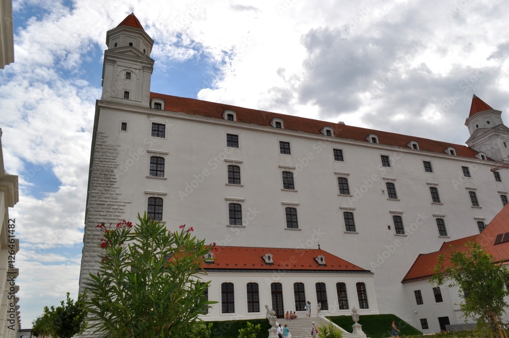 View of the Bratislava Castle from the Baroque gardens Slovakia - editorial View of the Bratislava Castle from the Baroque gardens Slovakia - editorial