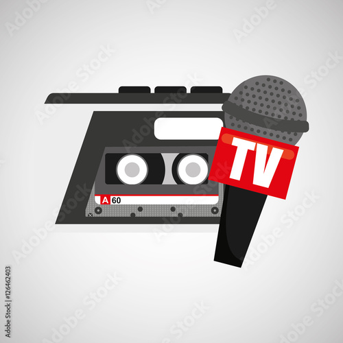 tape recorder microphone tv news icon vector illustration eps 10