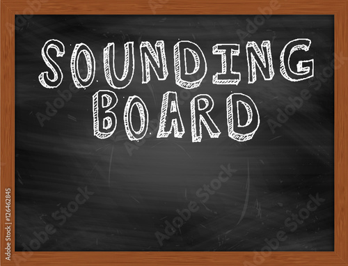 Foto SOUNDING BOARD handwritten text on black chalkboard