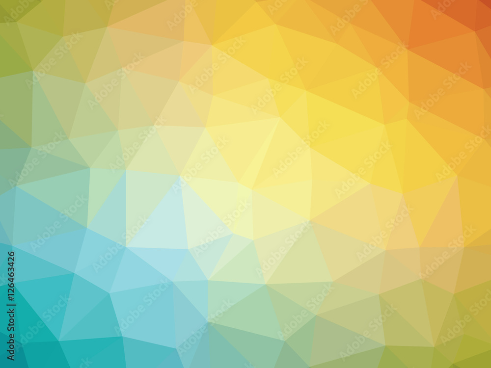 Abstract rainbow orange teal yellow gradient polygon shaped back Abstract rainbow orange teal yellow gradient polygon shaped back