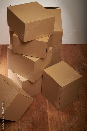 stack of cardboard boxes the packaging © volodyar