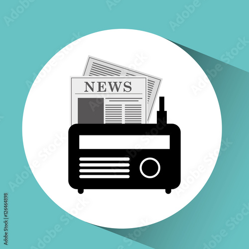 icon radio news sound design graphic vector illustration eps 10