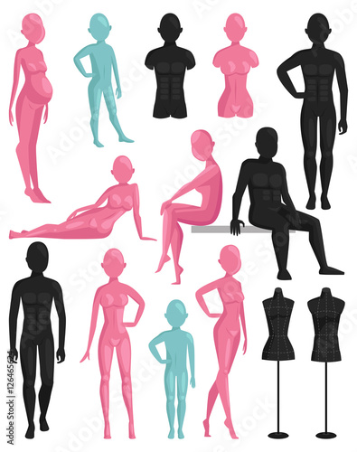Dummy mannequin model vector illustration.