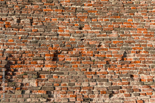 Old red brick wall as background image