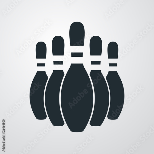 Icono plano bolos sobre fondo degradado