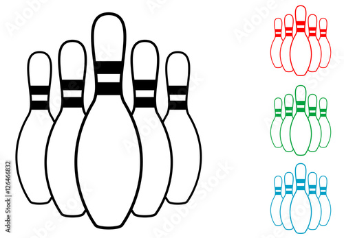 Icono plano bolos varios colores