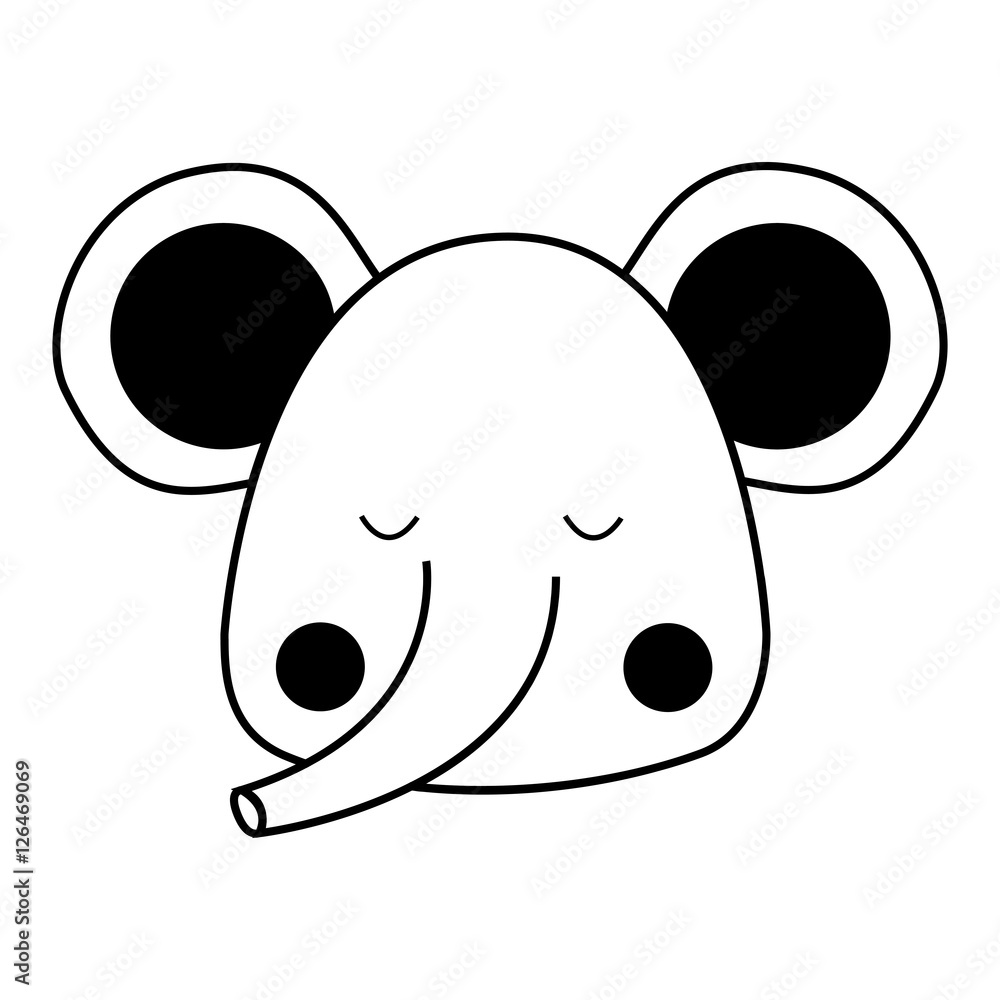 Fototapeta premium elephant cute animal cartoon icon image vector illustration design design