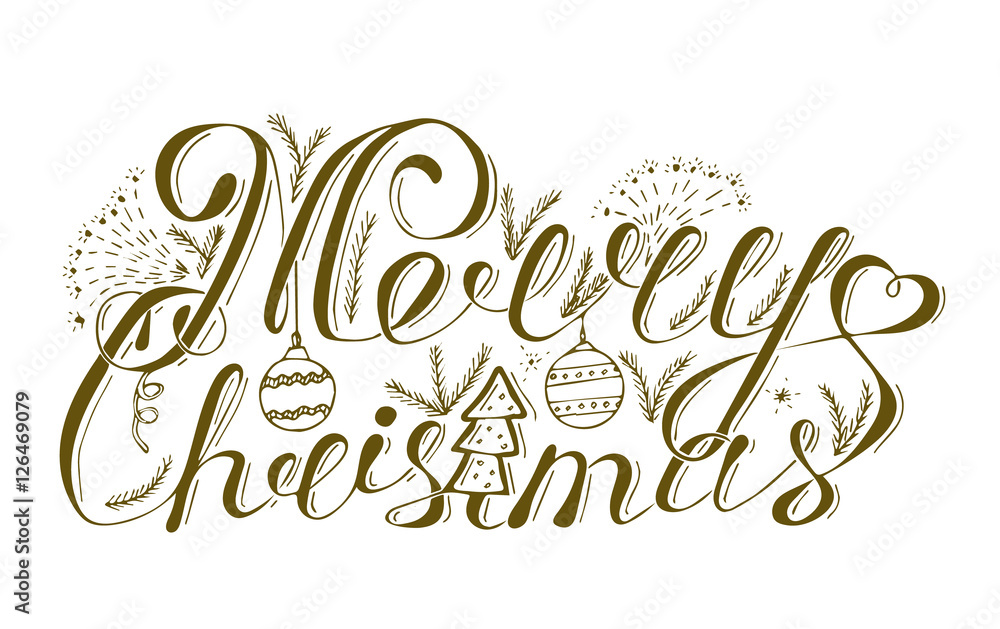 Merry Christmas Lettering Design