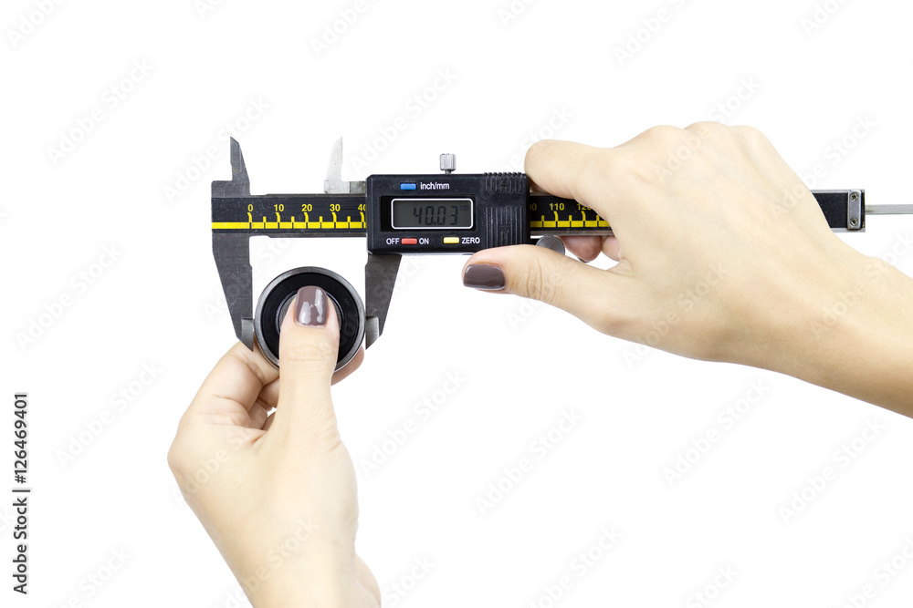 Сaliper measurement in female hands Сaliper measurement in female hands