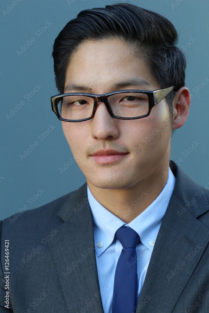Confident modern business man with glasses Confident modern business man with glasses