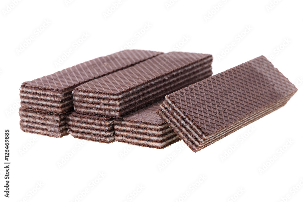 Chocolate waffles, isolated Chocolate waffles, isolated