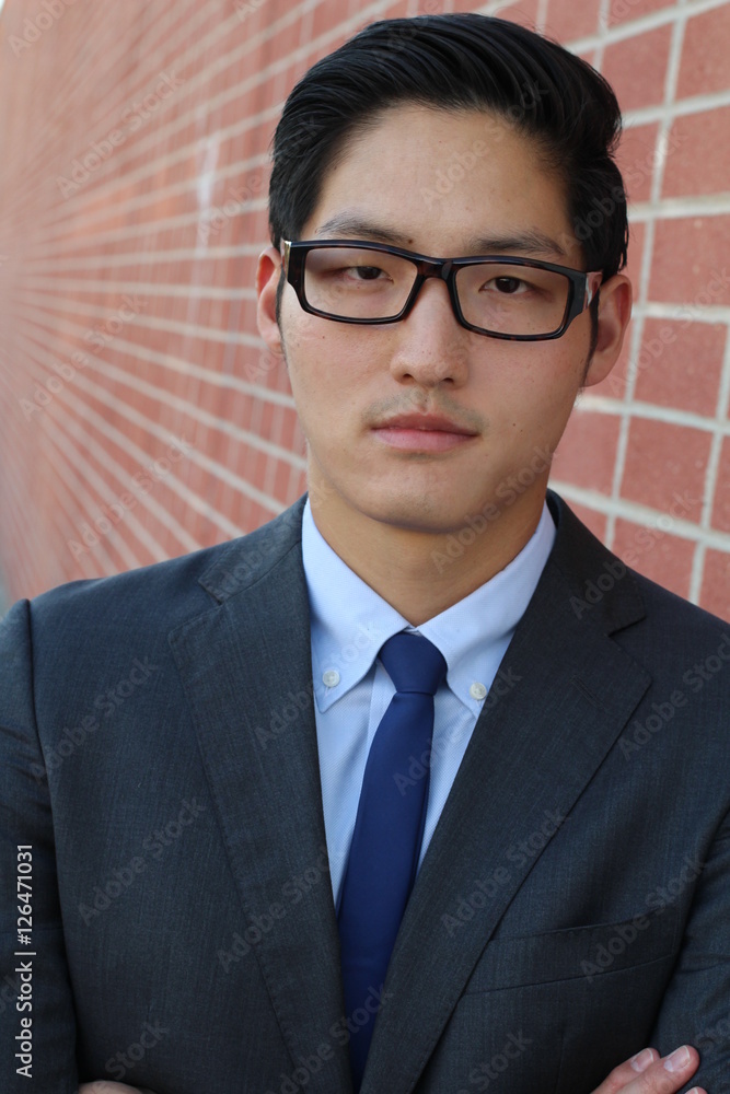 Confident modern business man with glasses Confident modern business man with glasses