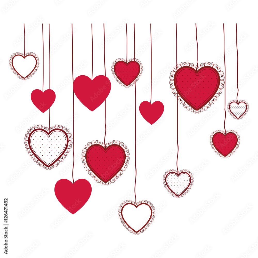 decorative hanging heart cartoon icon image vector illustration design decorative hanging heart cartoon icon image vector illustration design