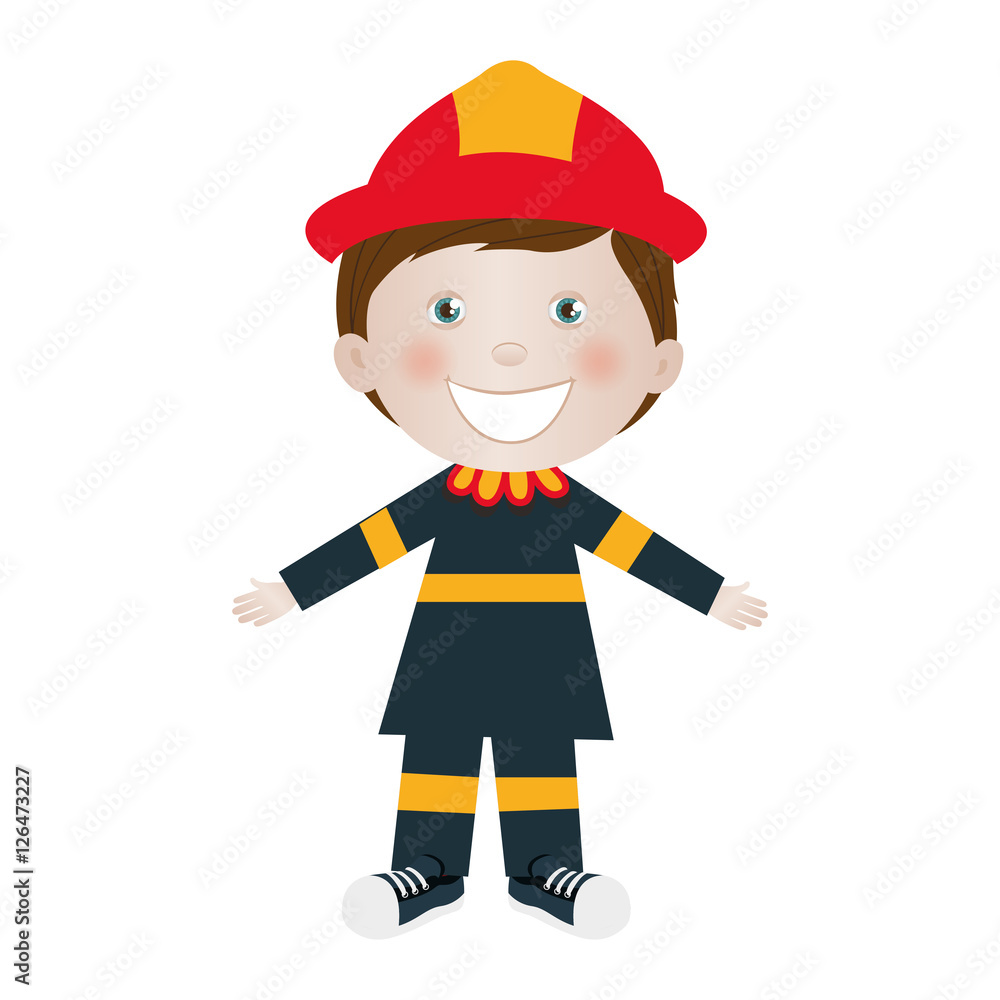 child dressed as firefighter icon image vector illustration design child dressed as firefighter icon image vector illustration design