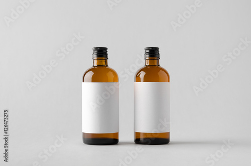 Pharmaceutical Bottle Mock-Up - Two Bottles. Blank Label
