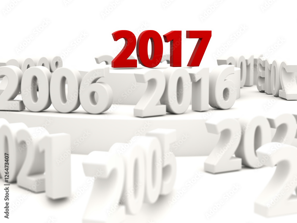 2017 Happy New Year symbol with other years