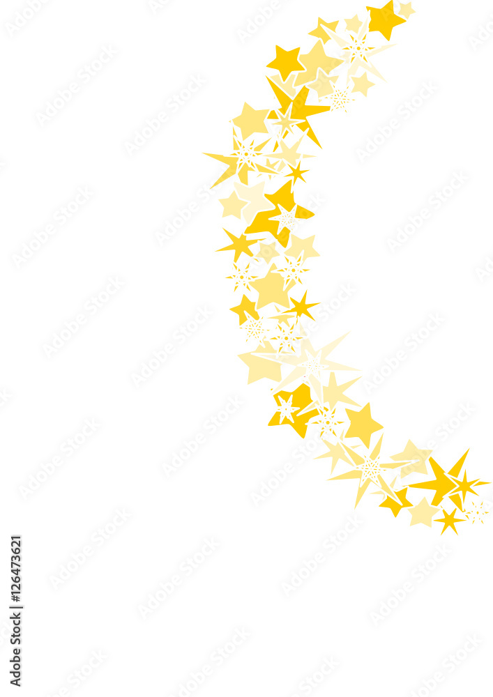 guirlande de noël,étoiles or,sur fond blanc