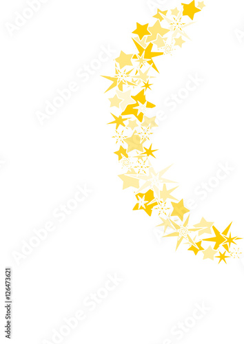 guirlande de noël,étoiles or,sur fond blanc