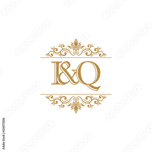 I&Q Initial logo. Ornament gold