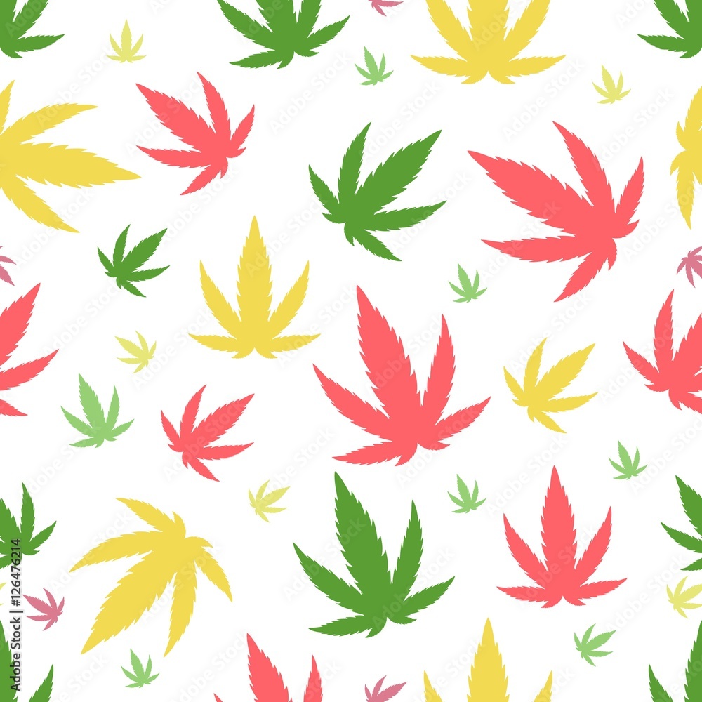 Marijuana background vector seamless patterns Marijuana background vector seamless patterns