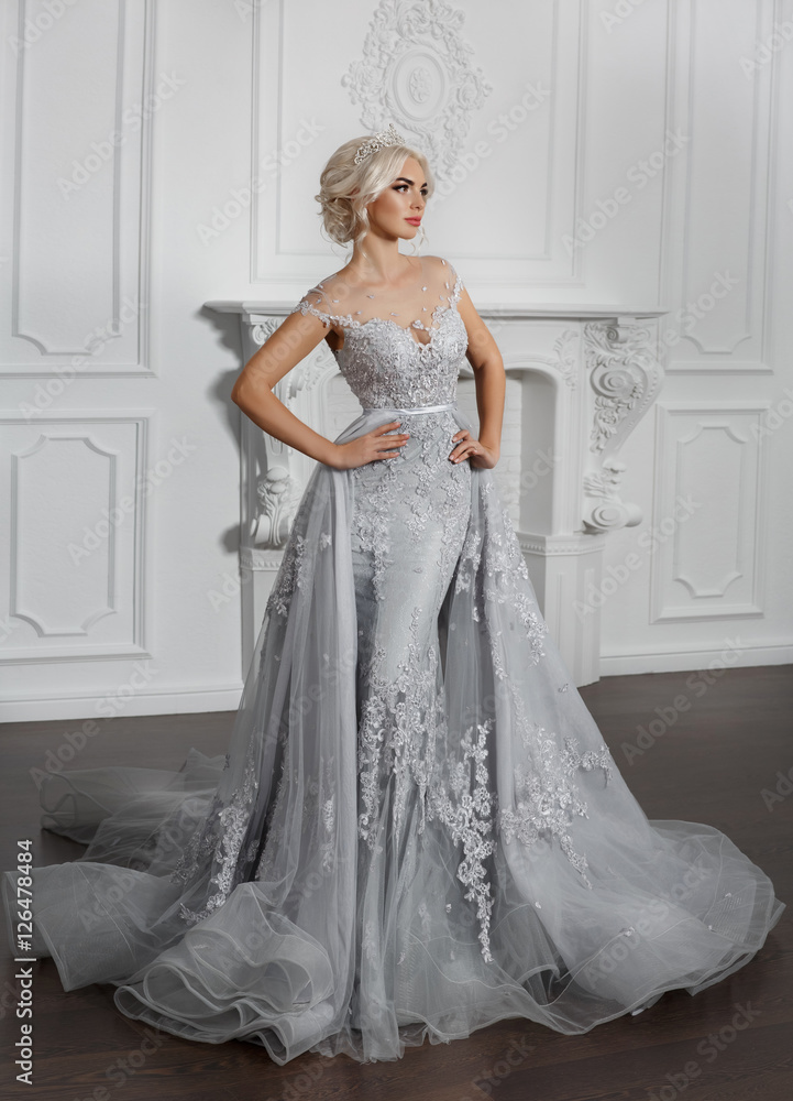 Fashion bride in gorgeous wedding dress Fashion bride in gorgeous wedding dress