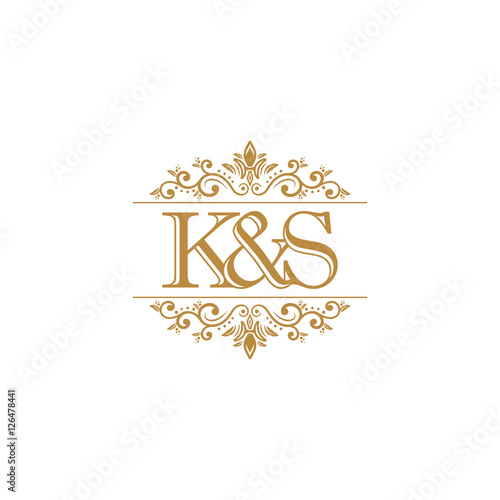 K&S Initial logo. Ornament gold