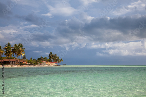 Resort waterfront beach landscape view, Cuba vacation