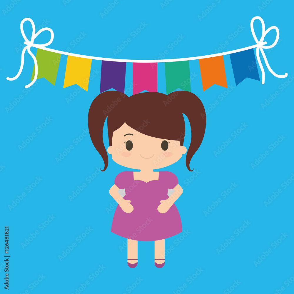 Happy birthday kid cartoon icon vector illustration graphic design Happy birthday kid cartoon icon vector illustration graphic design