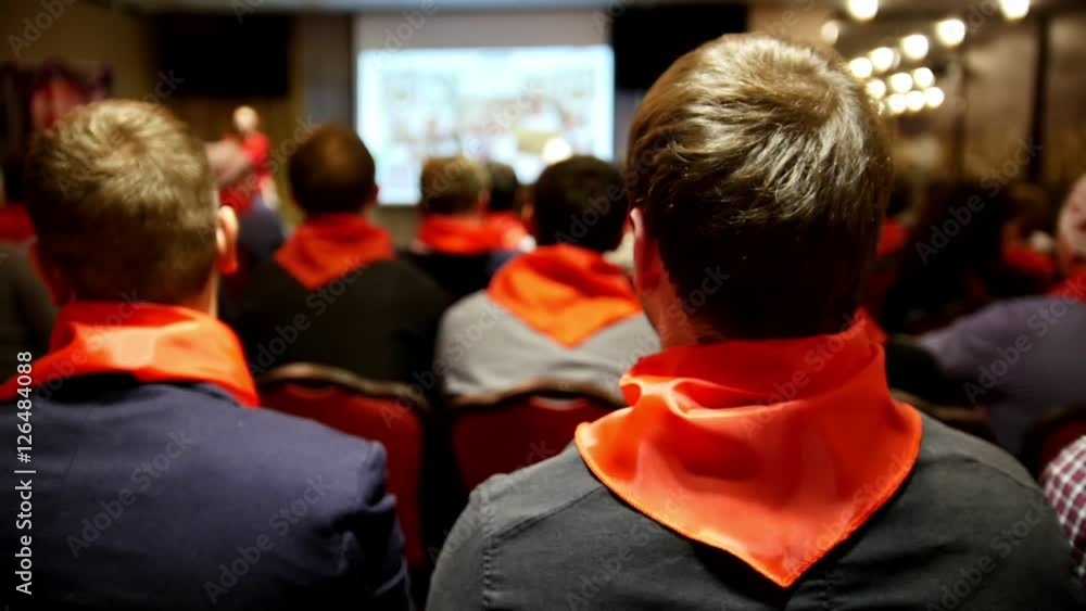 Meeting of the Communist pioneers Komsomol - listeners in red ties ...