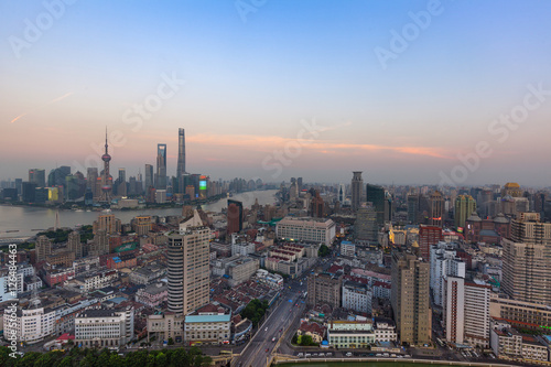 Evening Shanghai city