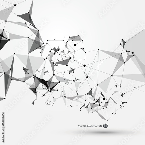 Abstract graphic consisting of points, lines and connection, Internet technology.