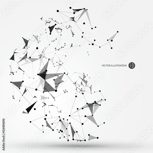 Abstract graphic consisting of points  lines and connection  Internet technology.