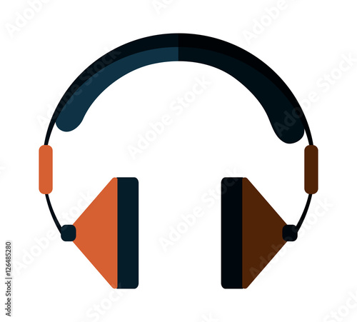 Headphone device icon. Music sound audio and stereo theme. Isolated design. Vector illustration