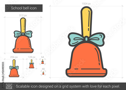 School bell line icon.