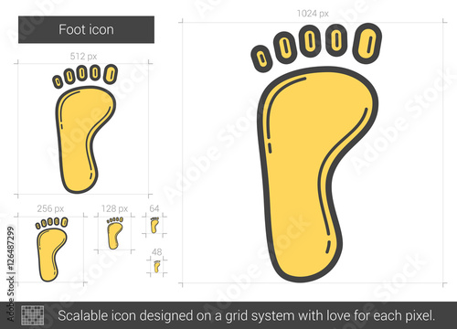 Foot line icon.