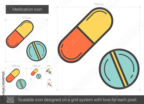 Medication line icon.